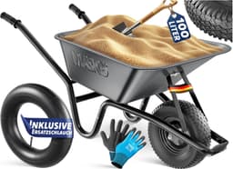 MASKO Schubkarre 100L Anthrazit – Testsieger Profi-Schubkarre