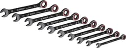 Maulschlüssel mit Ratsche – Testsieger Bosch PRO Ratschen-Ringmaulschlüssel Set 10tlg. 8–19 mm