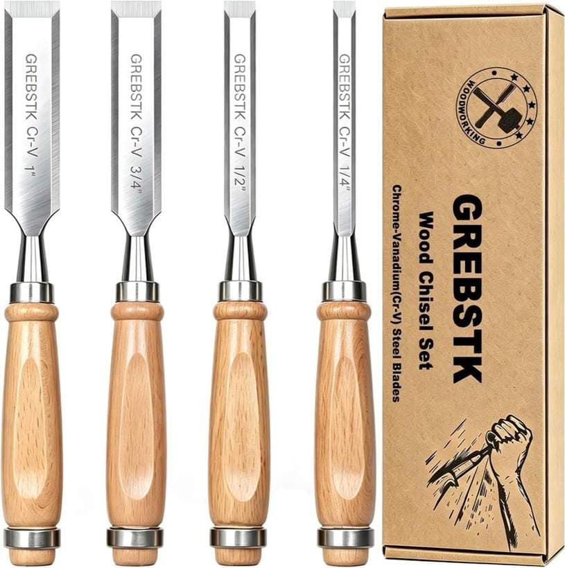 GREBSTK Stechbeitel-Set 4-teilig