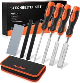 AojSup Stechbeitel-Set 4-teilig inkl. Tasche