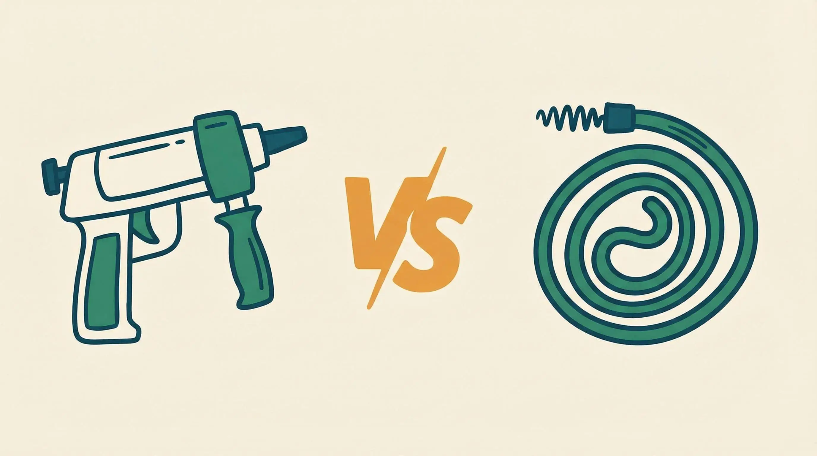 Illustration: Pressluft-Rohrreiniger vs. Rohrreinigungsspirale - Vergleich der beiden Methoden