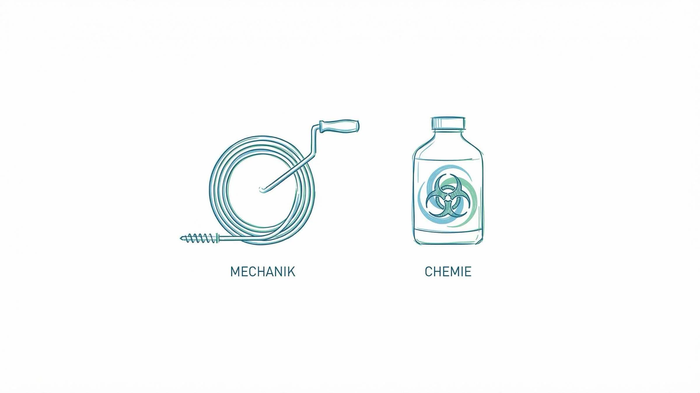Rohrreinigungsspirale vs. Chemie: Was ist besser?