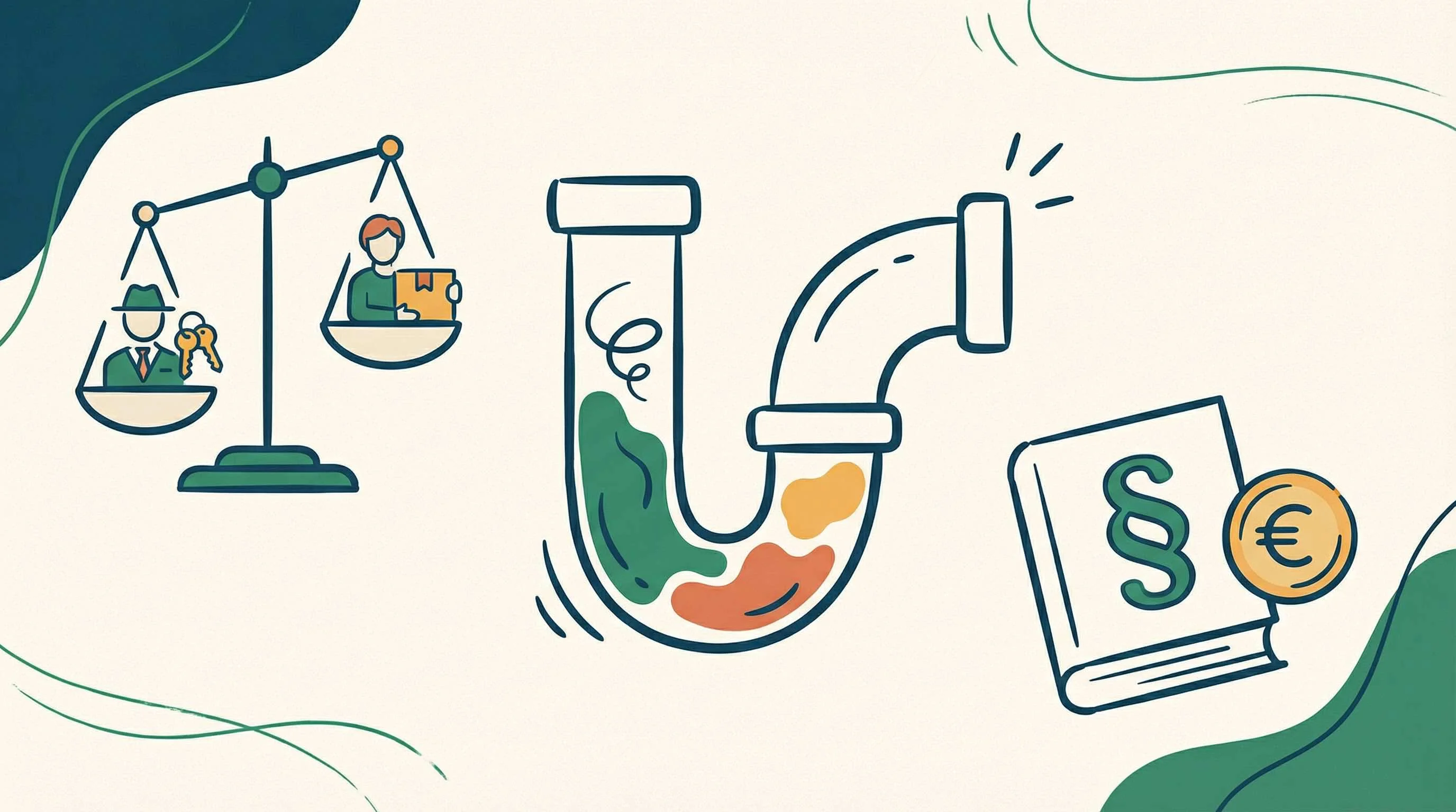 Illustration: Verstopfung in Mietwohnung - Wer zahlt? Rechtliche Aspekte nach BGB