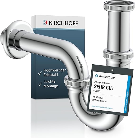 Kirchhoff Kirchhoff 6er-Pack Siphon Ablaufgarnitur Edelstahl - Produktbild