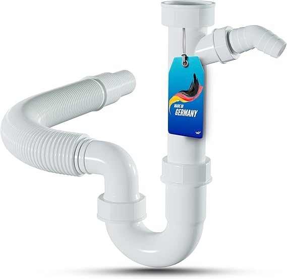 LOBENSWERK Siphon Küchenspüle flexibel mit Geräteanschluss