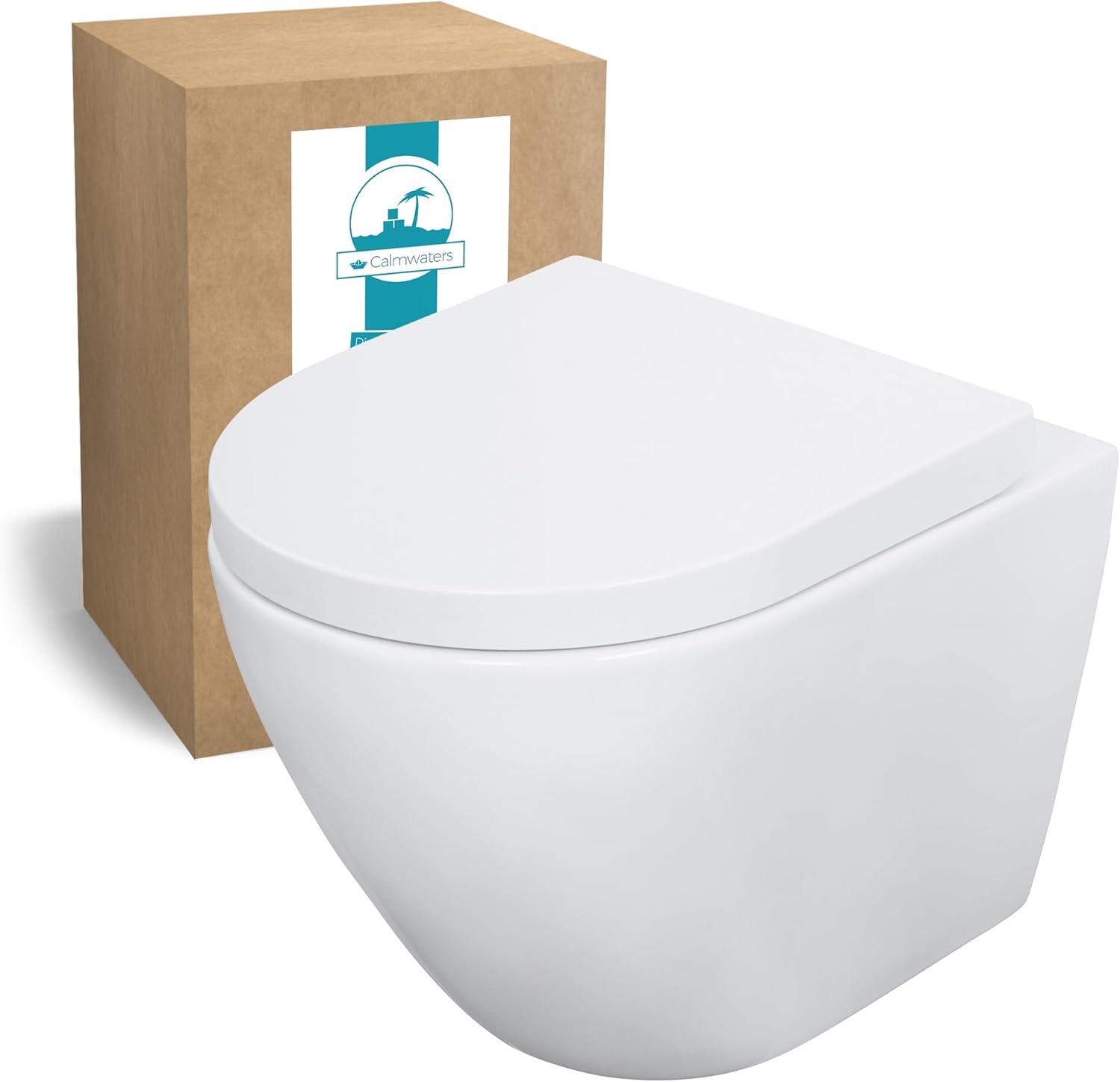 Calmwaters Wand-WC spülrandlos 45 cm, Tiefenspülung, platzsparend