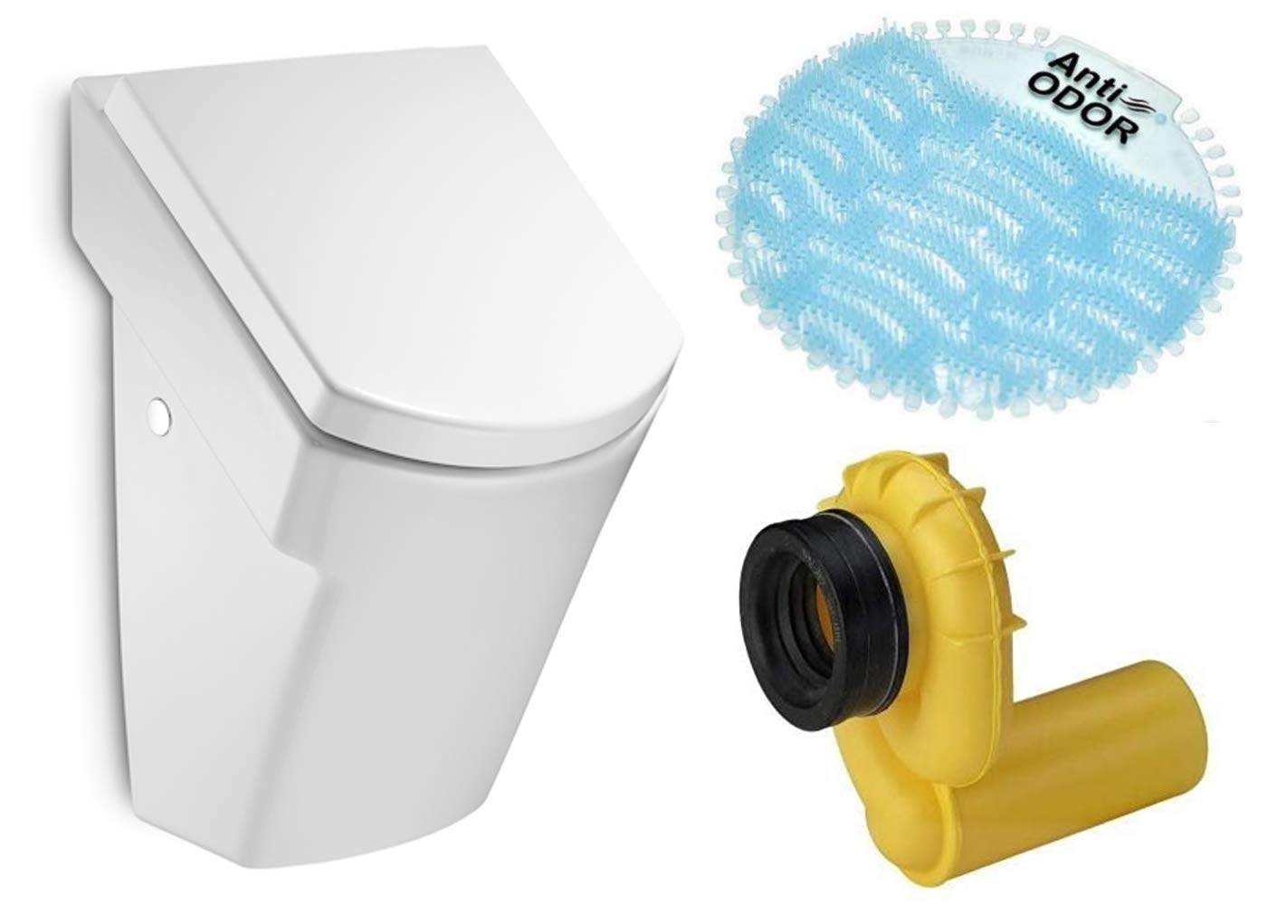 VBChome Urinal mit Soft-Close-Deckel, horizontaler Ablauf