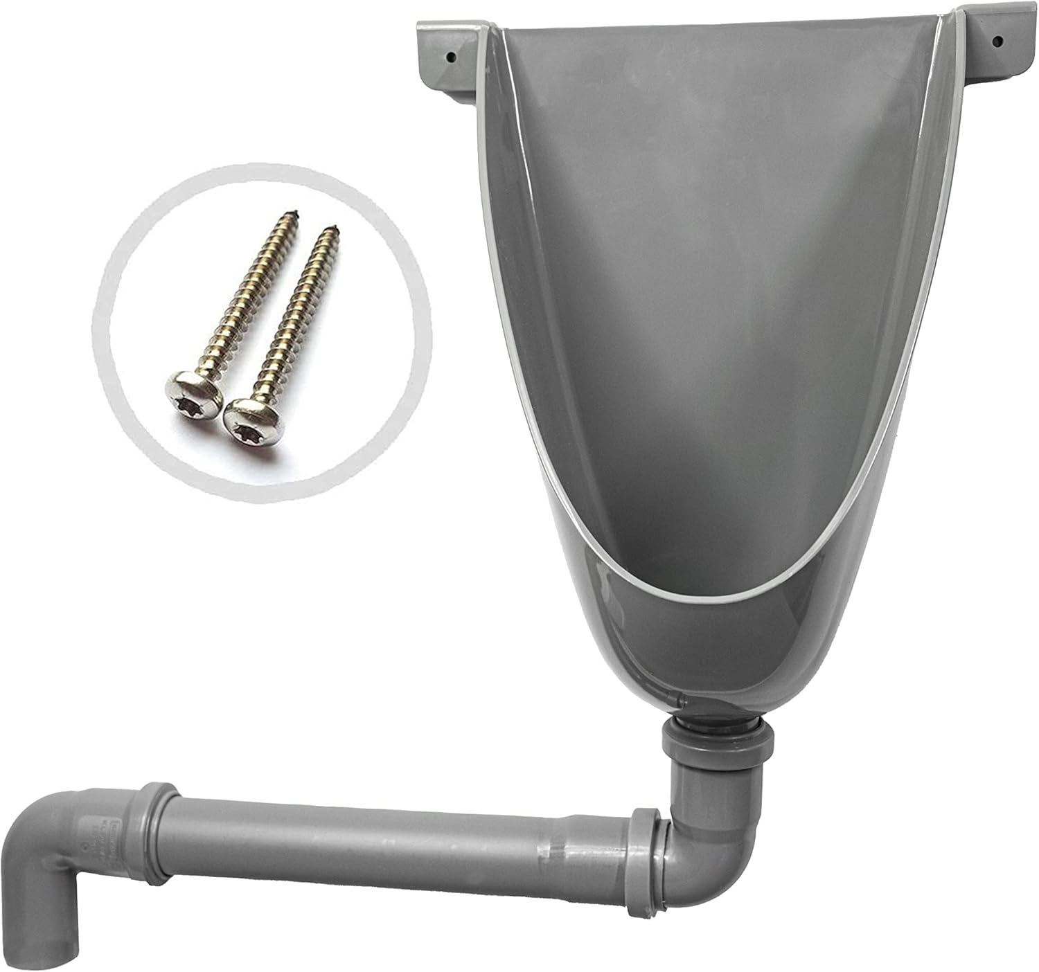 Agande Wandurinal PVC mit Abflussrohr und Schrauben