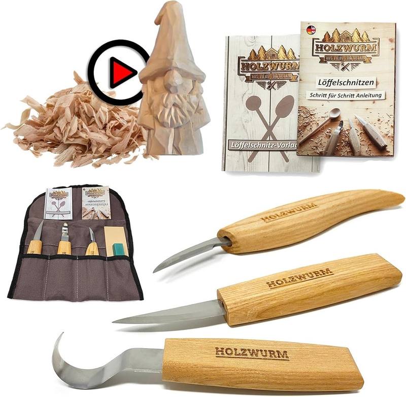 Schnitzwerkzeug-Set Produktbild – Messer und Zubehör zum Schnitzen