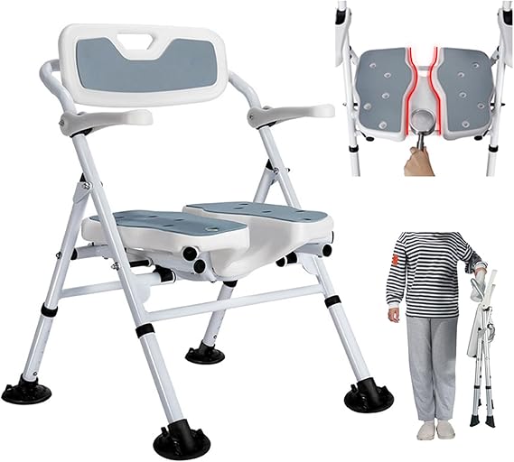 NJUN NJUN Klappbarer Duschstuhl mit Armlehnen und Rückenlehne - Produktbild