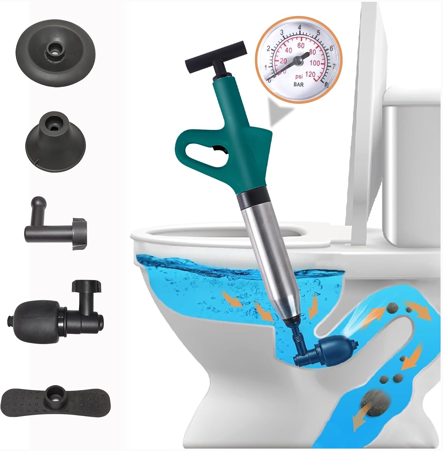 ALLILUYAA Druckluft Rohrreiniger 7 Bar mit Manometer von ALLILUYAA - Gute Ausstattung