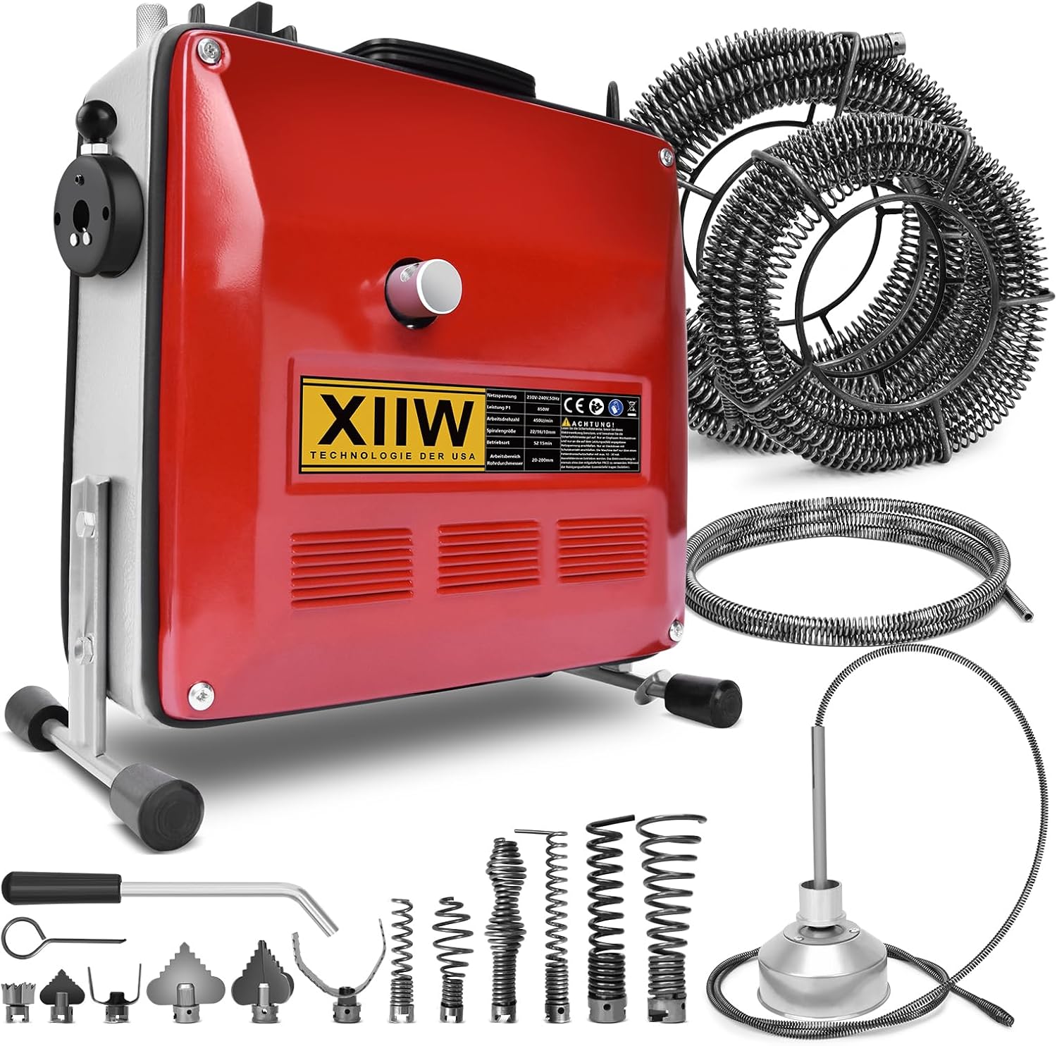 XIIW 850W Profi-Rohrreinigungsmaschine 33,5m