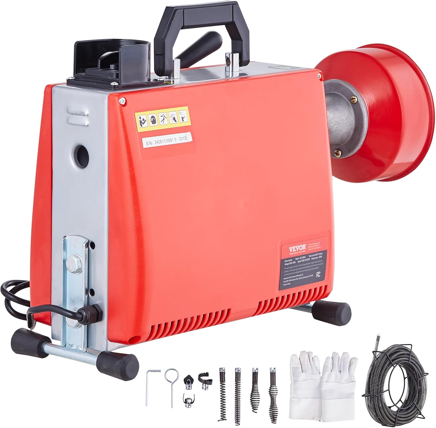 VEVOR 250W Rohrreinigungsmaschine 24,6m Kompakt