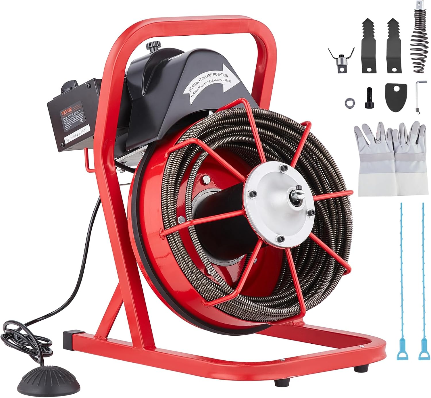 VEVOR 250W Rohrreinigungsmaschine 22,86m