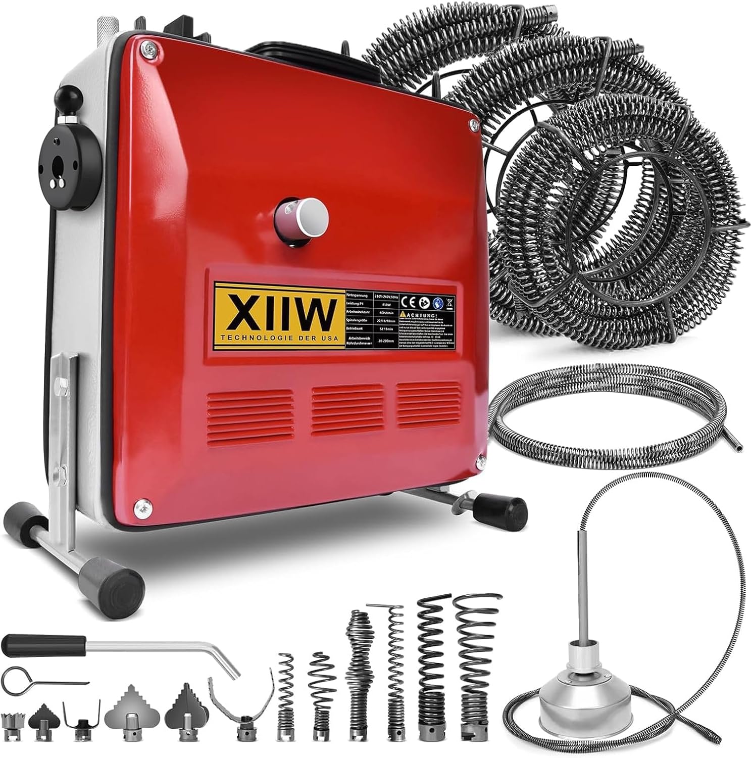 XIIW 850W Profi-Rohrreinigungsmaschine 47,5m