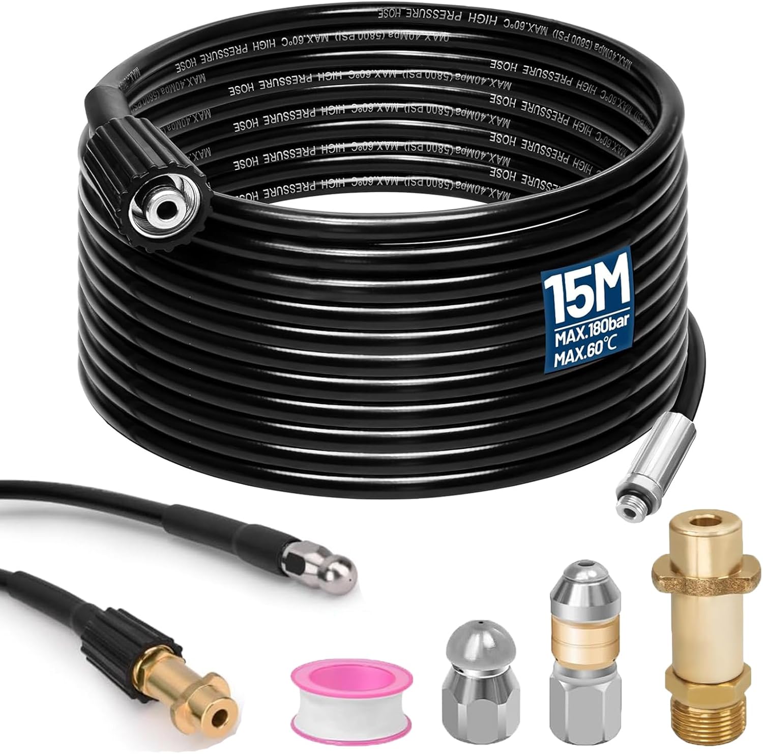 Gebrazy Gebrazy Rohrreinigungsschlauch 15m für Kärcher & Kränzle - Produktbild