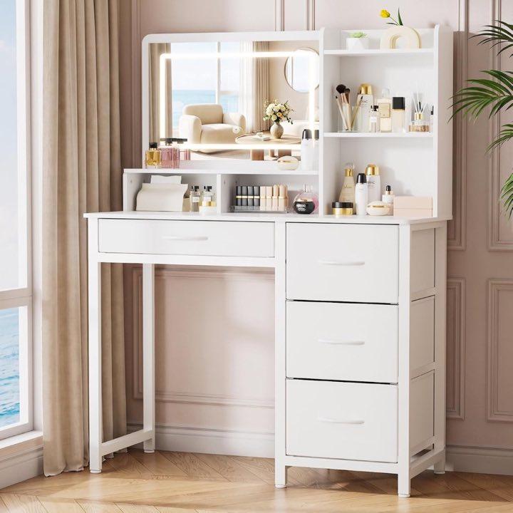 Kitsure Schminktisch mit Beleuchtung und Spiegel
