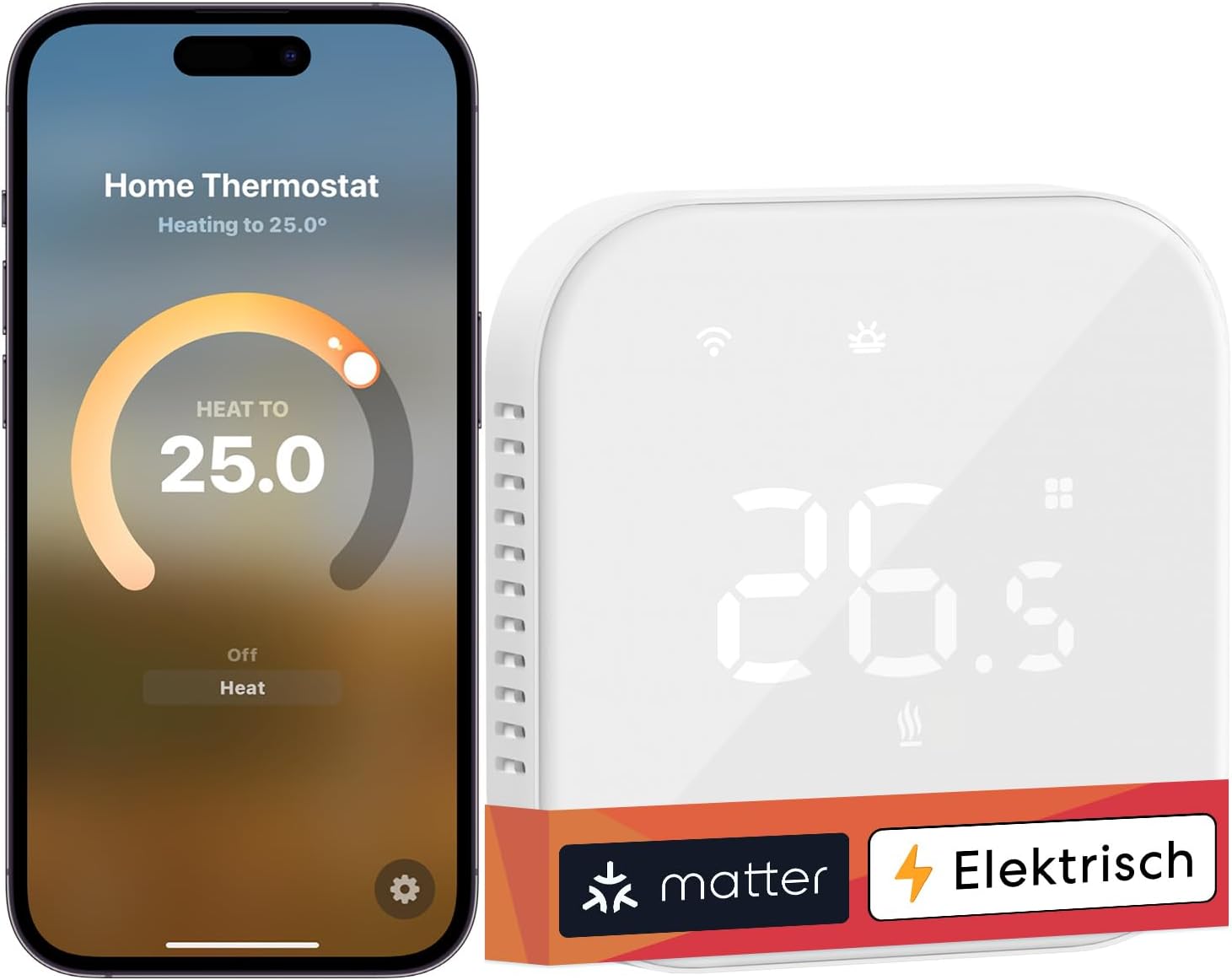 meross meross MTS215 Elektrothermostat Matter - Produktbild